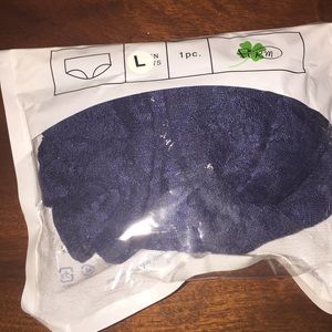 Blue high waisted lace underwear